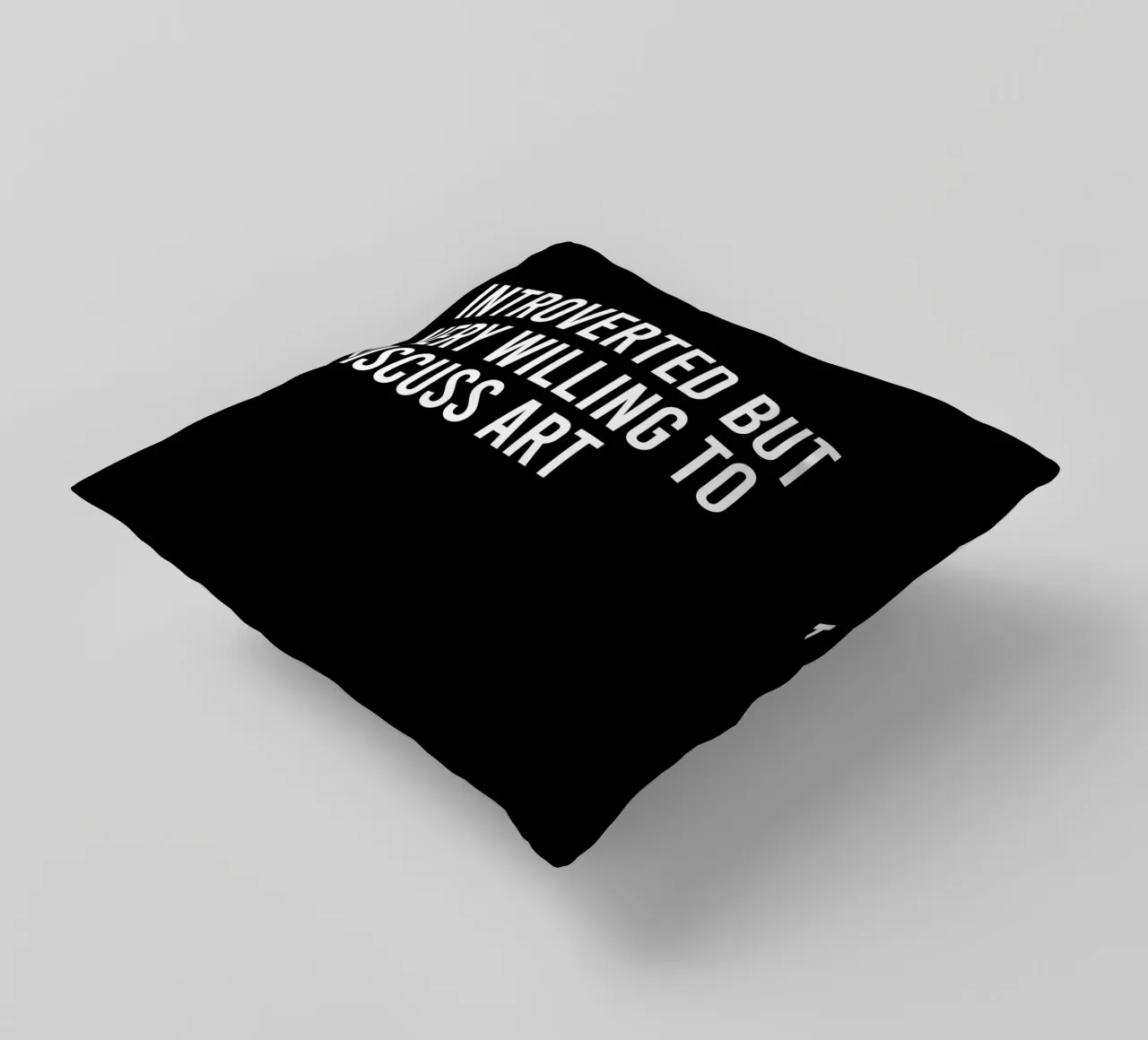 Introverted but very willing to discuss art decorative cushion by happieeagle