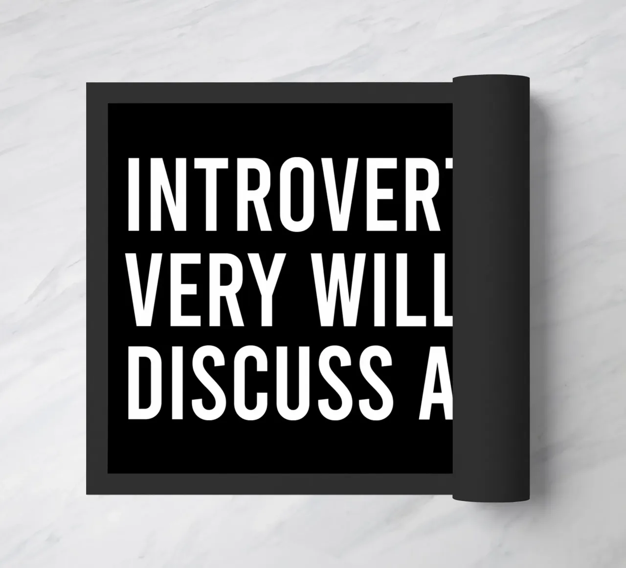 Introverted but very willing to discuss art Fußmatte von happieeagle