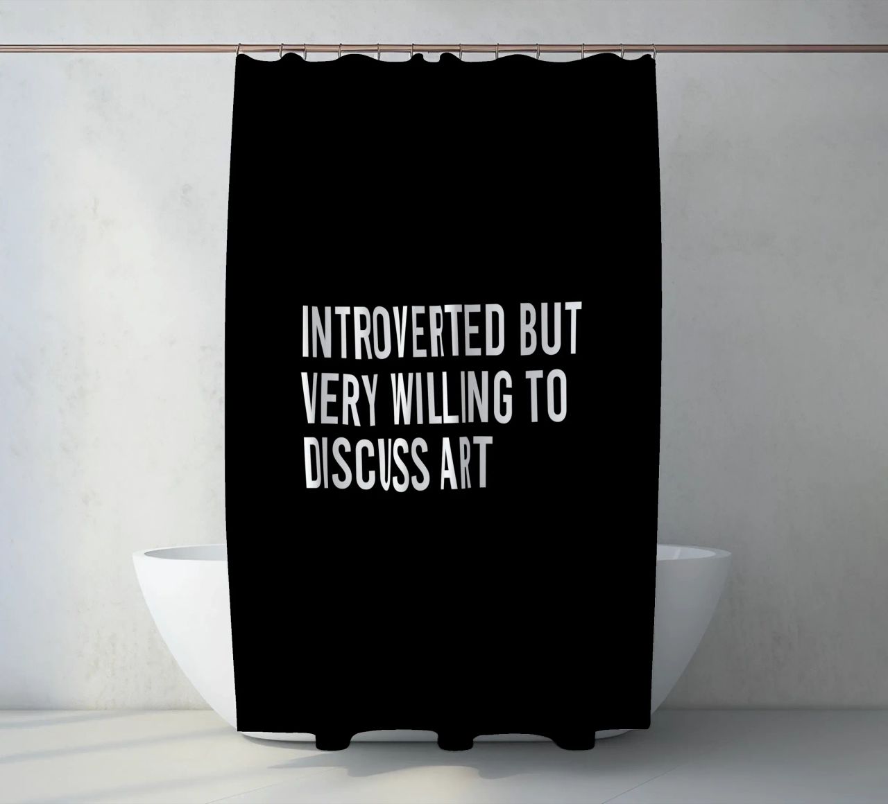 Introverted but very willing to discuss art tenda da doccia da happieeagle