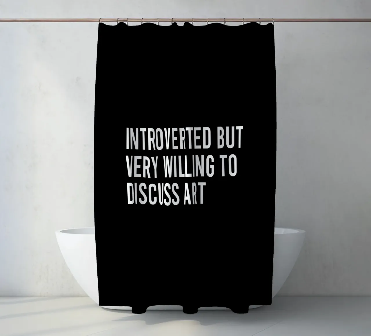 Introverted but very willing to discuss art cortina de baño de happieeagle