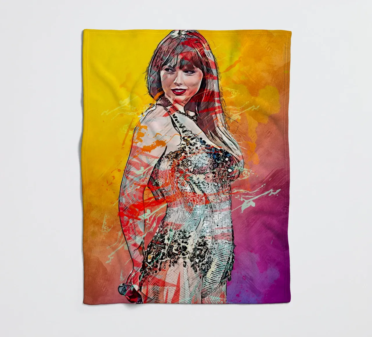 taylor swift eras tour coperta in pile da tenten