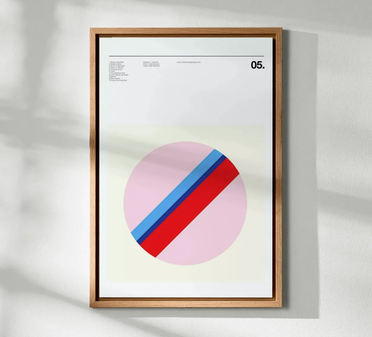 David Bowie Aladdin Sane tela con Cornice a cassetta da Nick Barclay
