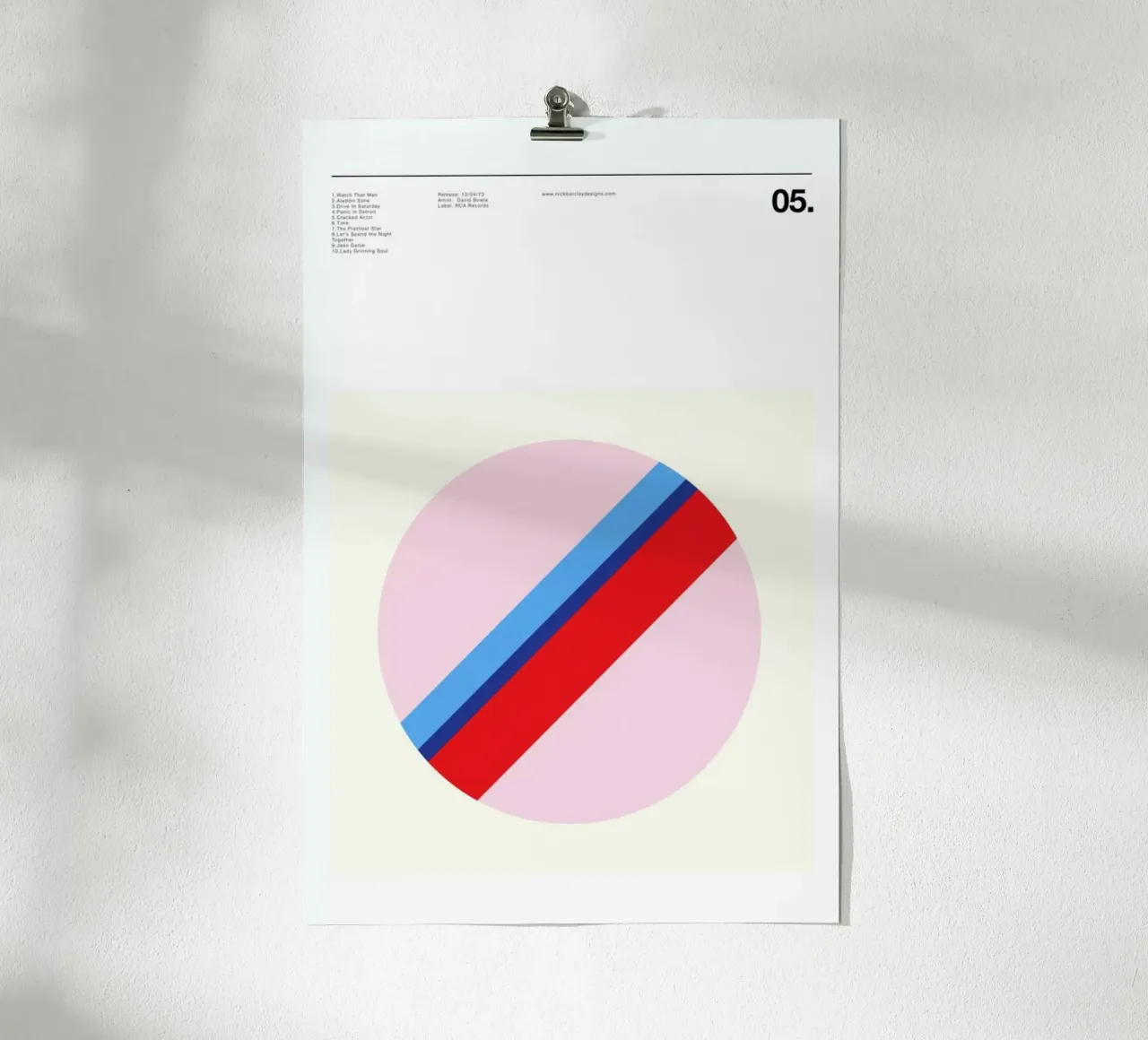 David Bowie Aladdin Sane poster da Nick Barclay