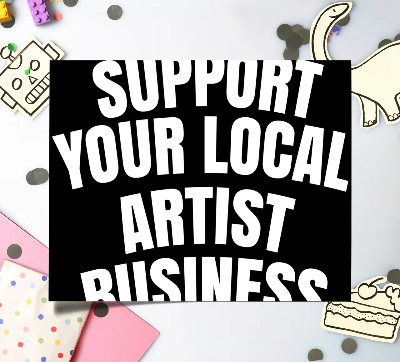 Support your local artist business sticker sheet by happieeagle