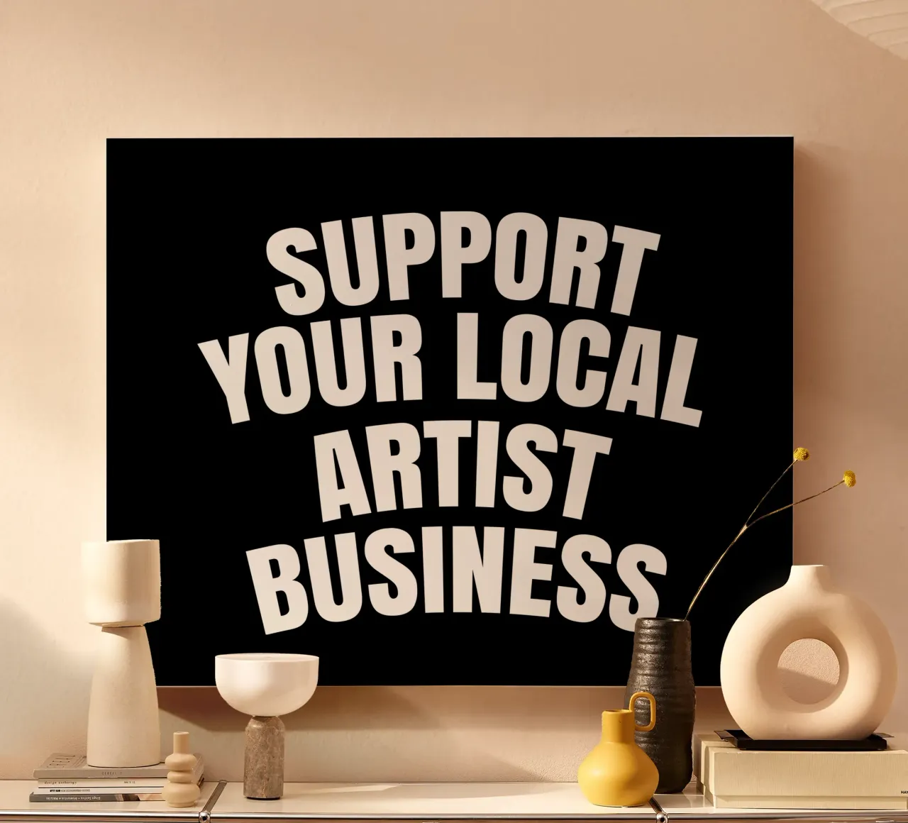 Support your local artist business tela con Cornice a cassetta da happieeagle