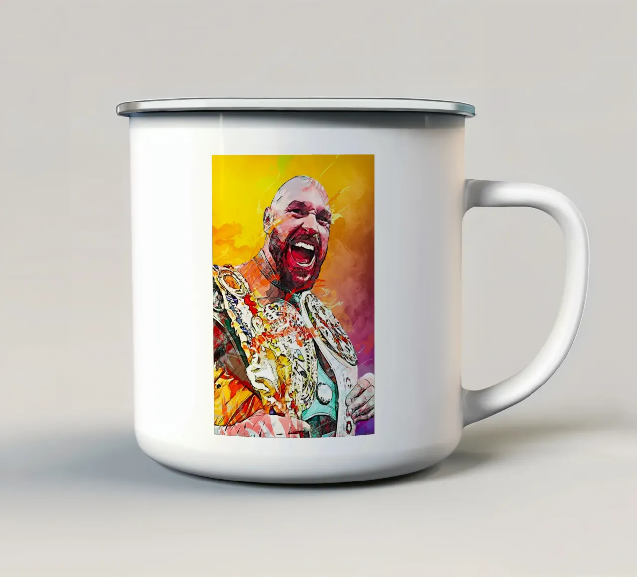 Tyson Fury tazza in smalto da tenten