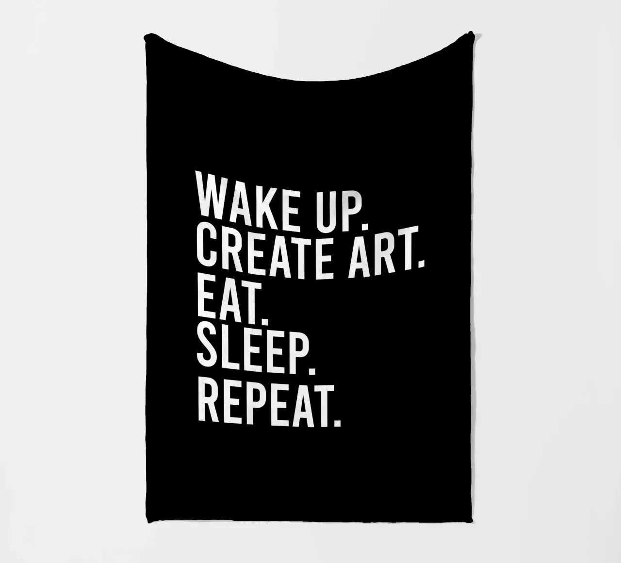 Wake up create art eat sleep repeat fleece blanket by happieeagle