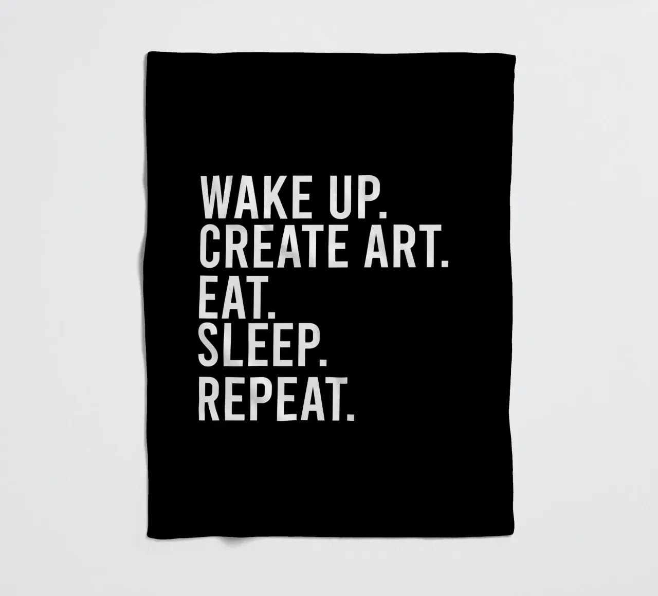 Wake up create art eat sleep repeat fleece blanket by happieeagle