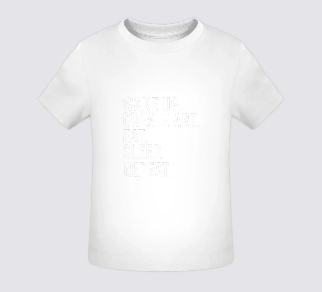 Wake up create art eat sleep repeat camiseta de bebé de happieeagle