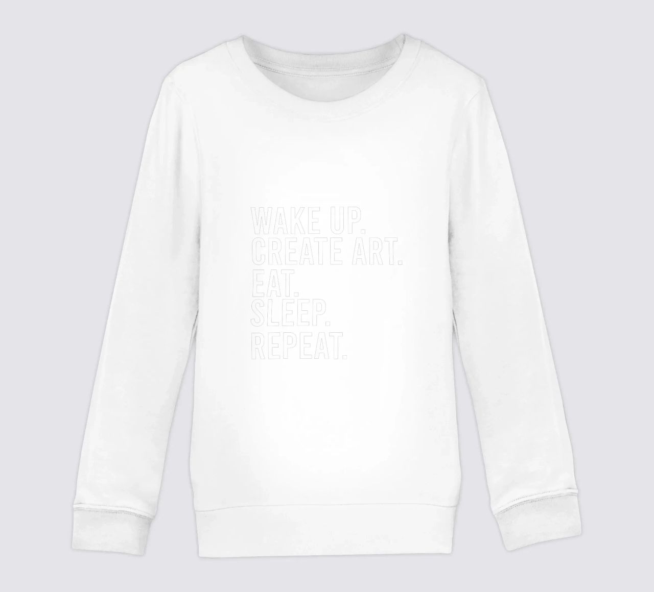 Wake up create art eat sleep repeat felpa bambino da happieeagle