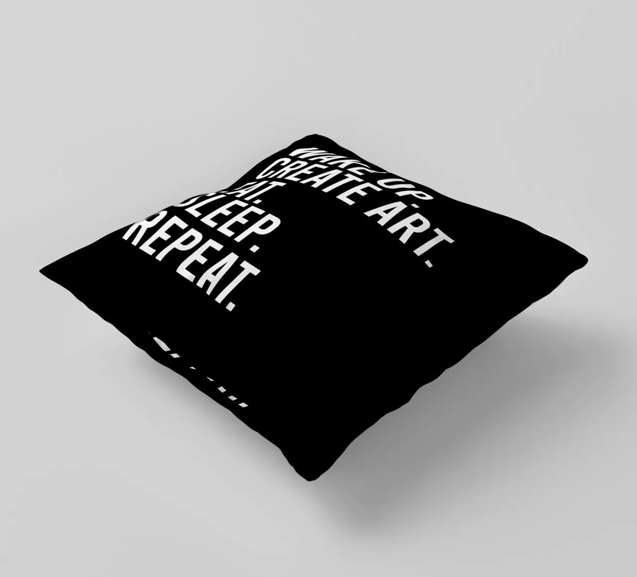 Wake up create art eat sleep repeat Kissen von happieeagle