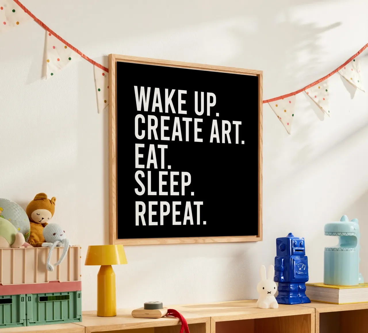 Wake up create art eat sleep repeat Acryl-Glas von happieeagle
