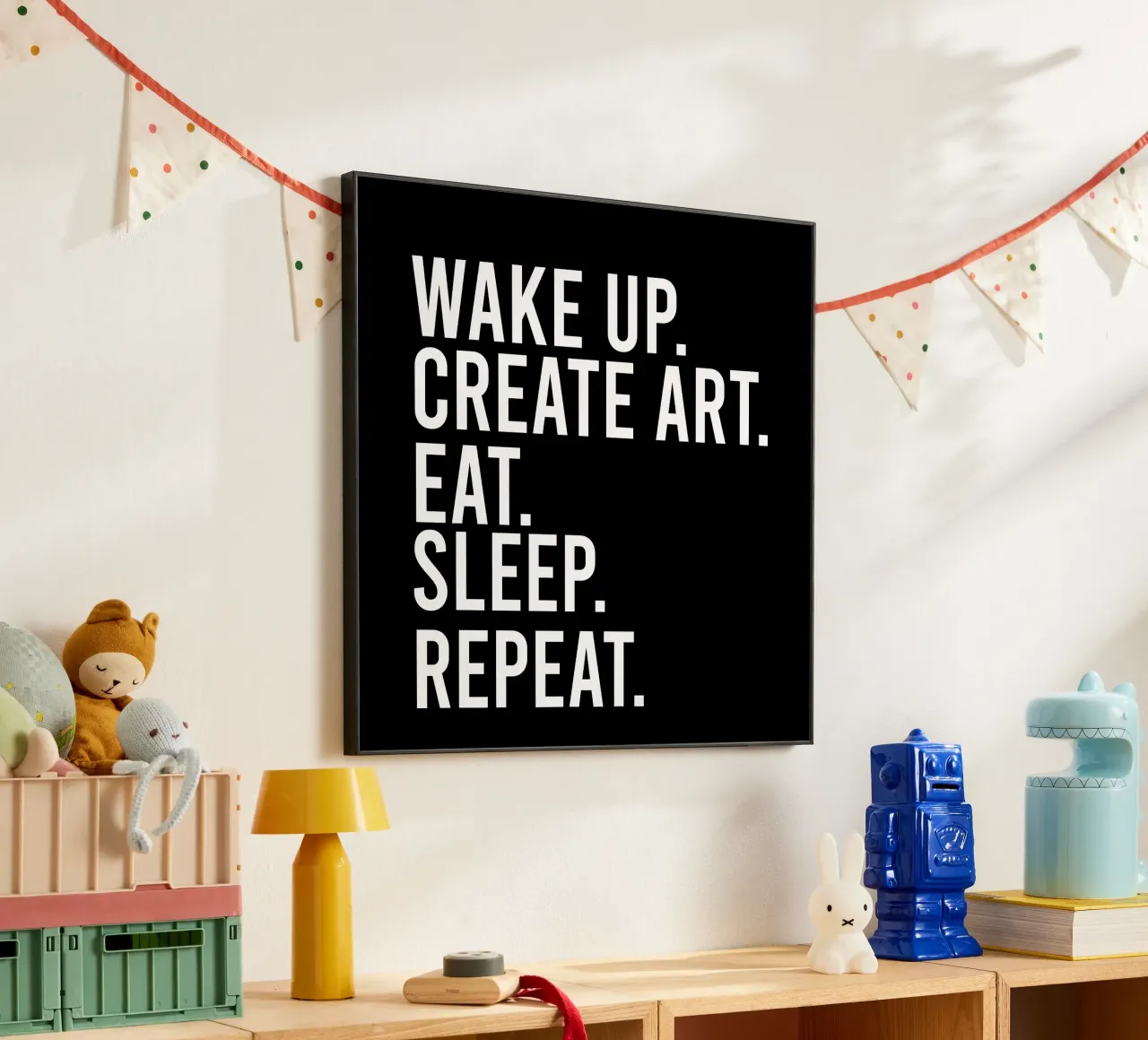 Wake up create art eat sleep repeat alluminio dibond da happieeagle