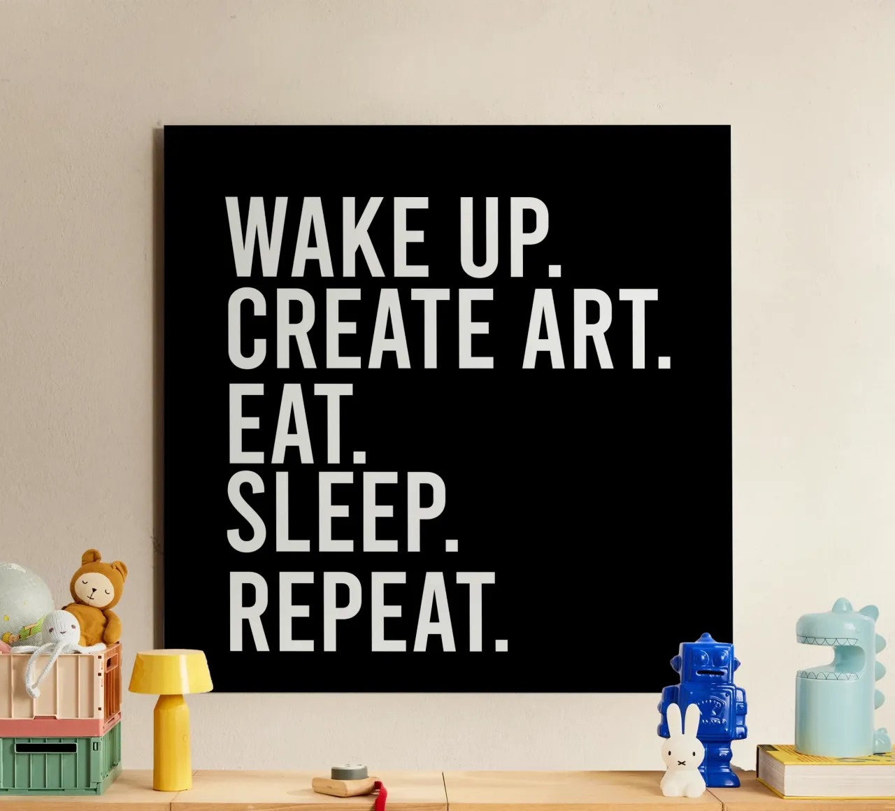 Wake up create art eat sleep repeat alluminio dibond da happieeagle