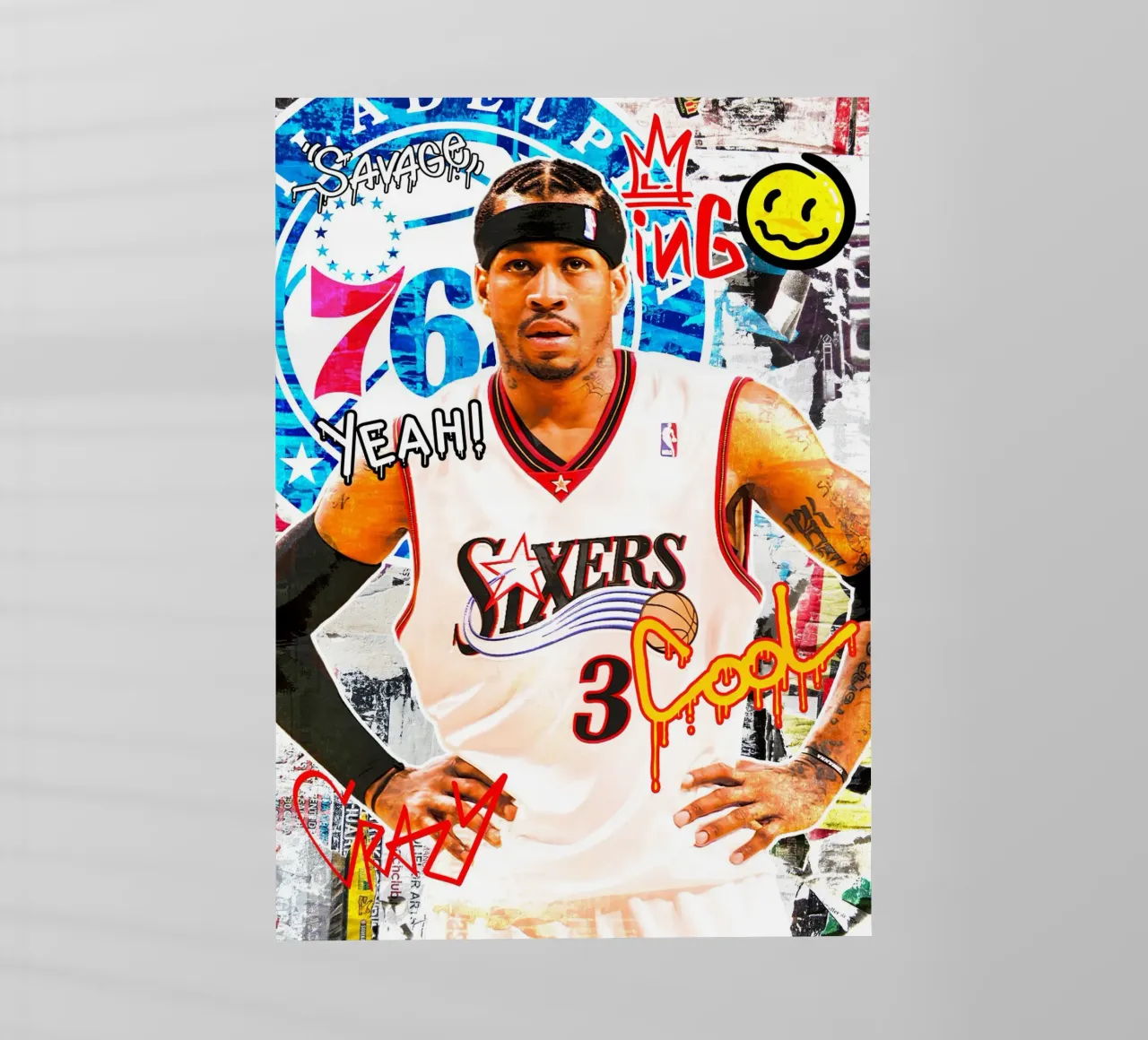 Allen Iverson Philadelphia Sixers 2 pellicola backlit da tenten