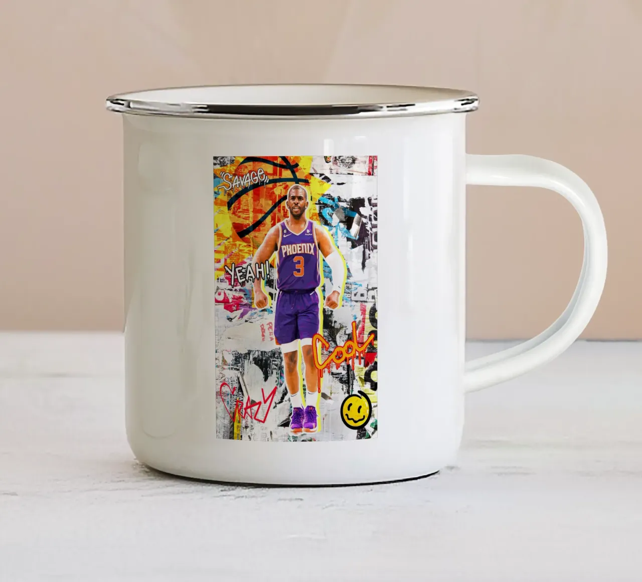 Chris Paul Phoenix Suns 2 taza de esmalte de tenten
