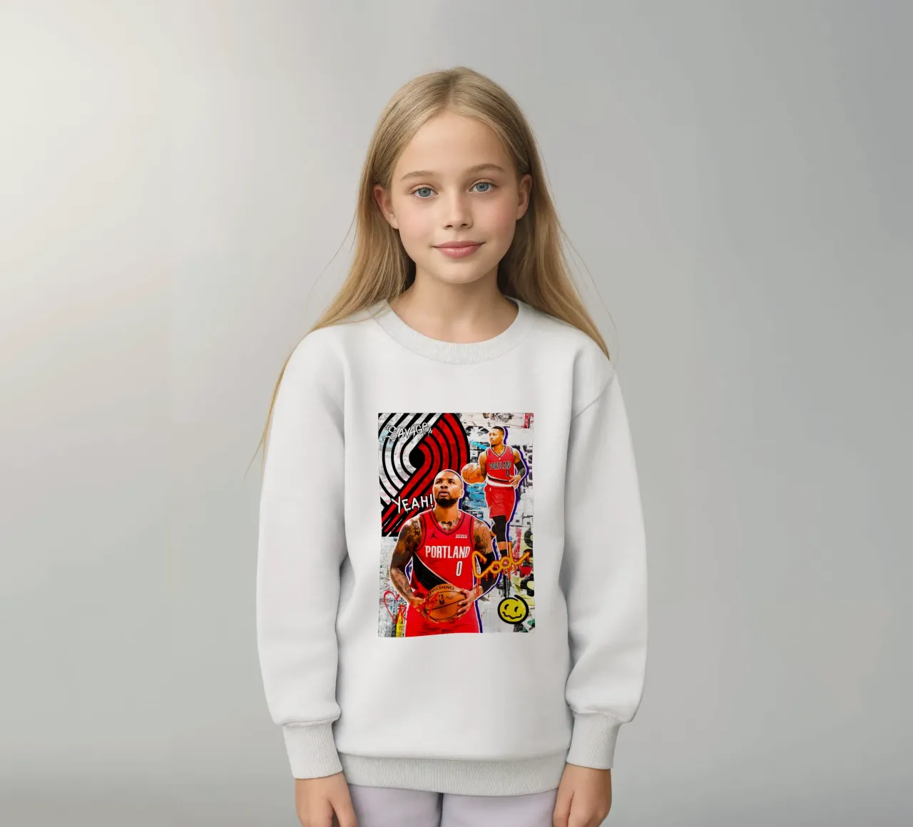 Damian Lillard Portland Trail Blazers 2 felpa bambino da tenten