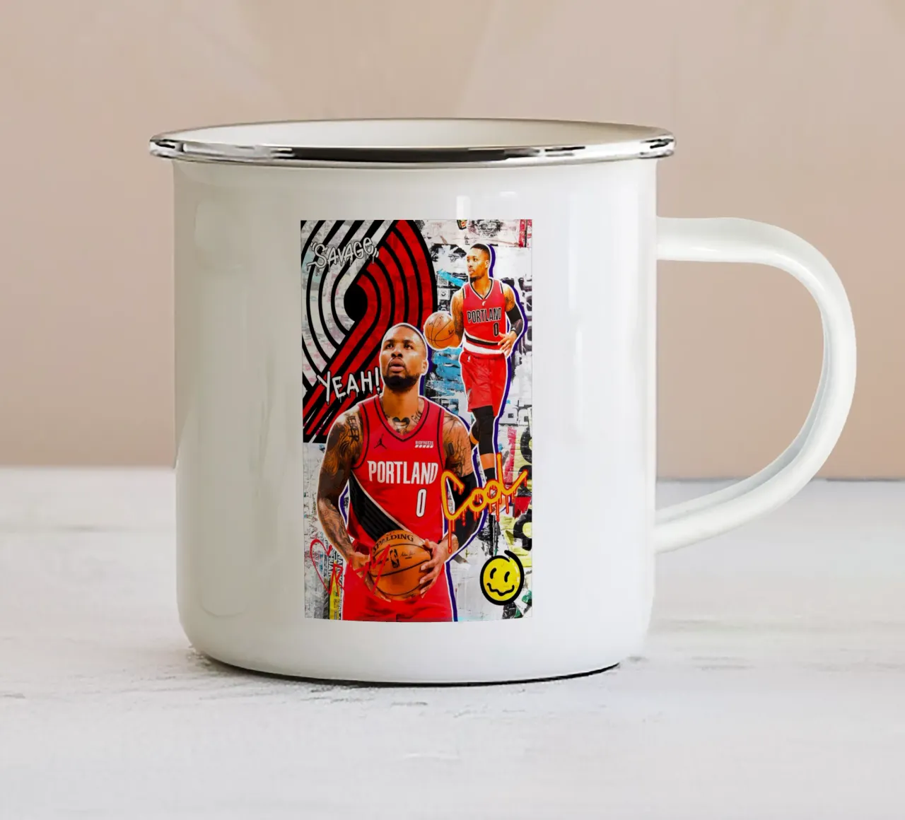 Damian Lillard Portland Trail Blazers 2 tazza in smalto da tenten