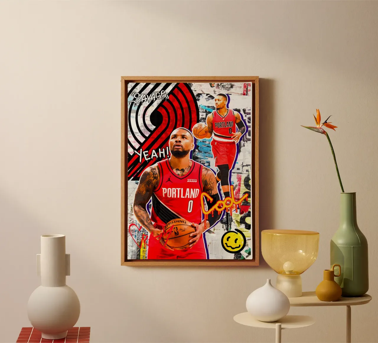 Damian Lillard Portland Trail Blazers 2 canvas met Baklijst van tenten