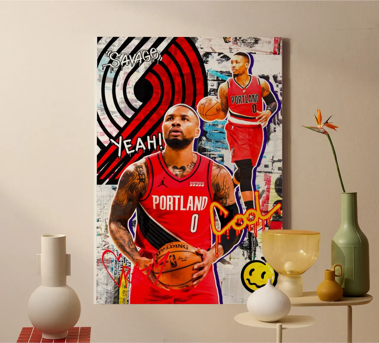 Damian Lillard Portland Trail Blazers 2 canvas met Baklijst van tenten