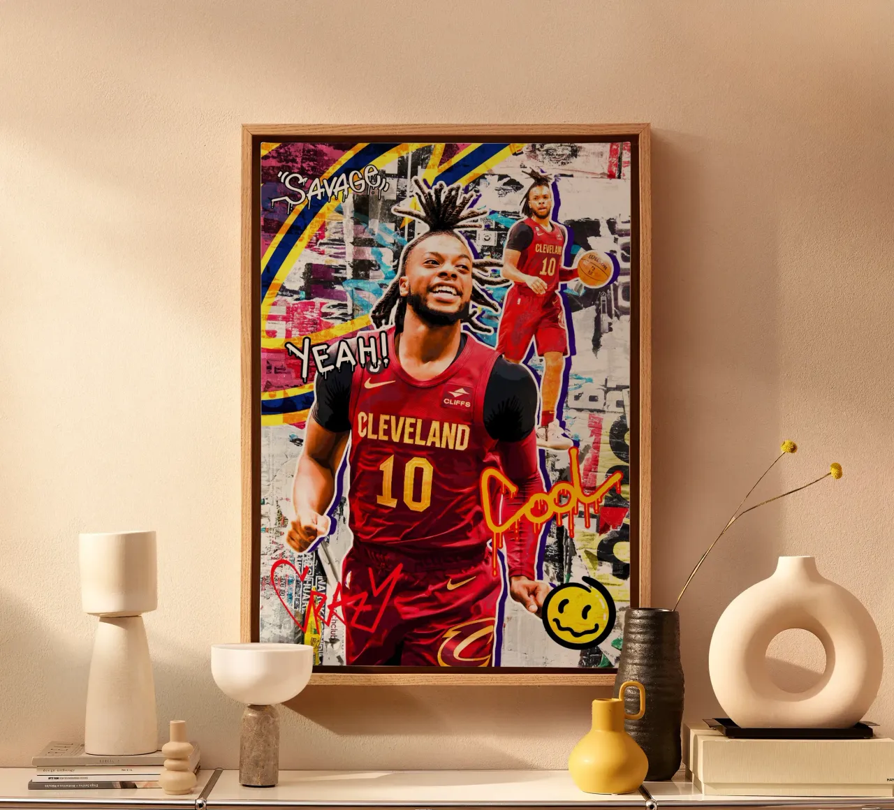 Darius Garland Cleveland Cavaliers 1 canvas met Baklijst van tenten