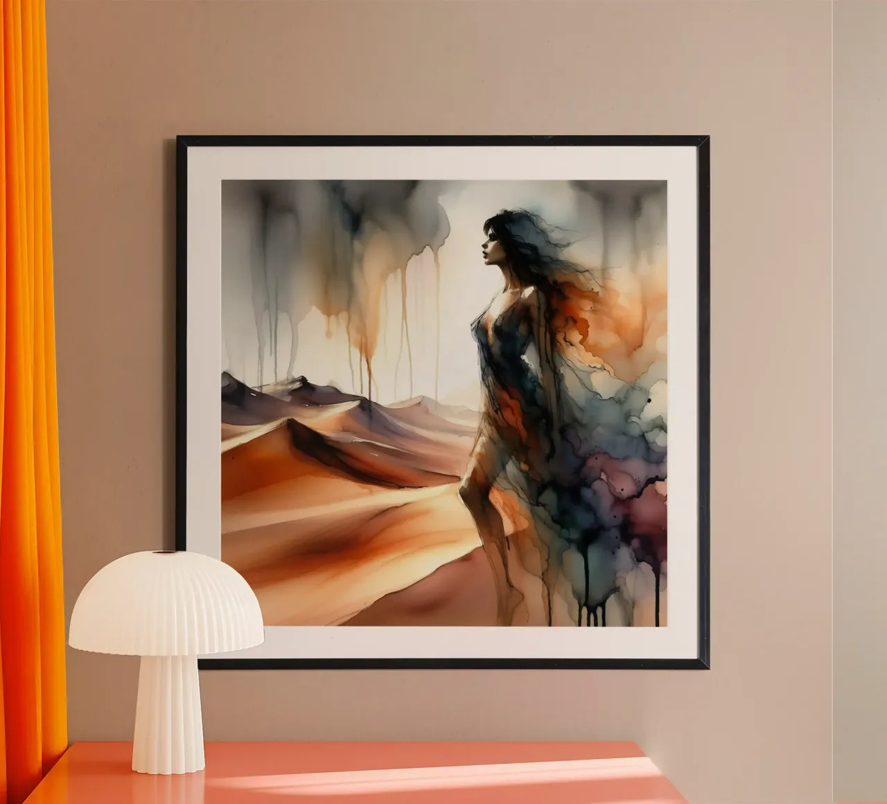 Wüste INK poster con telaio in legno da nomad