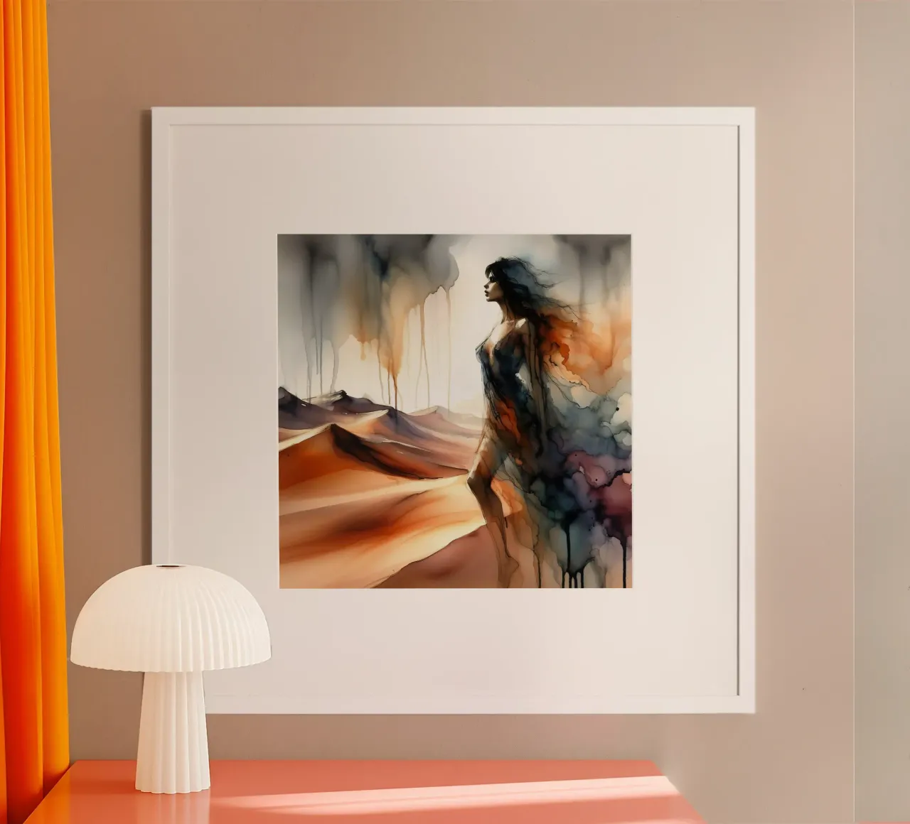 Wüste INK poster con telaio in legno da nomad