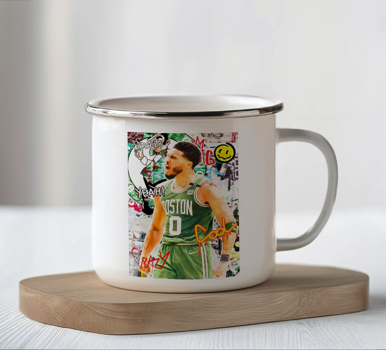 Jayson Tatum Boston Celtics tazza in smalto da tenten