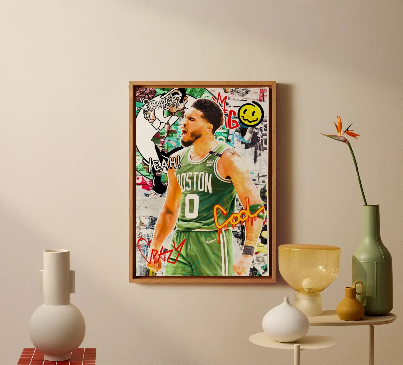 Jayson Tatum Boston Celtics canvas met Baklijst van tenten