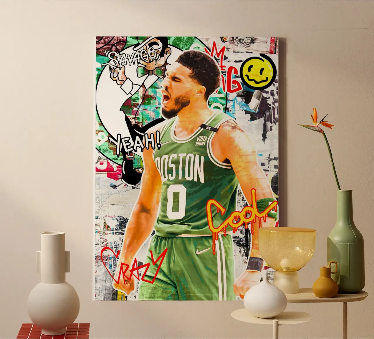 Jayson Tatum Boston Celtics canvas met Baklijst van tenten