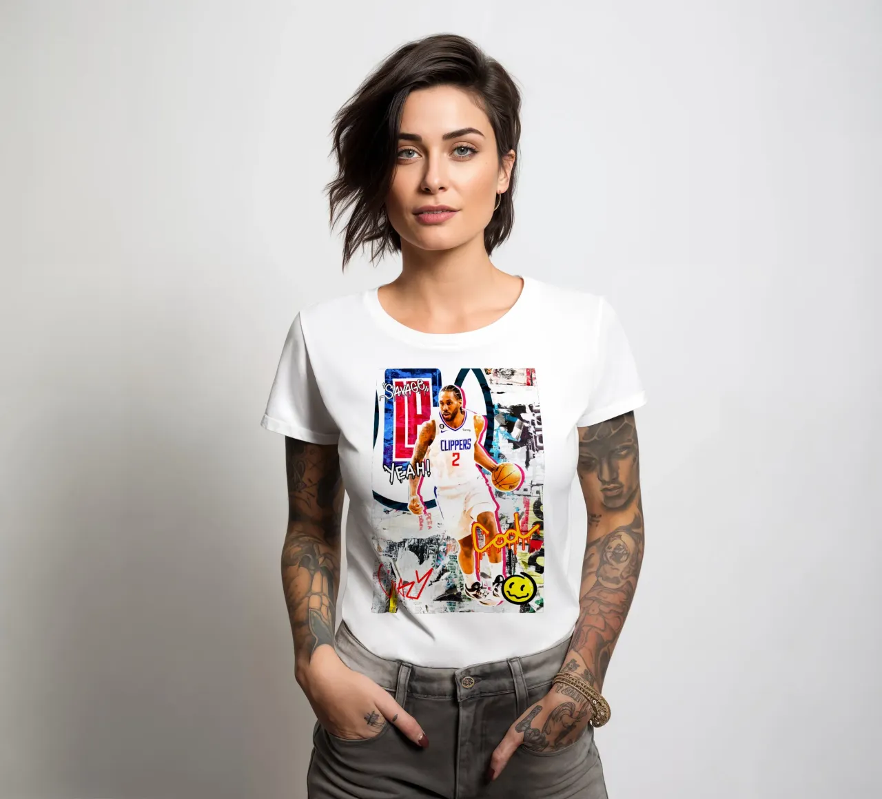 Kawhi Leonard LA Clippers 1 t-shirt da donna da tenten