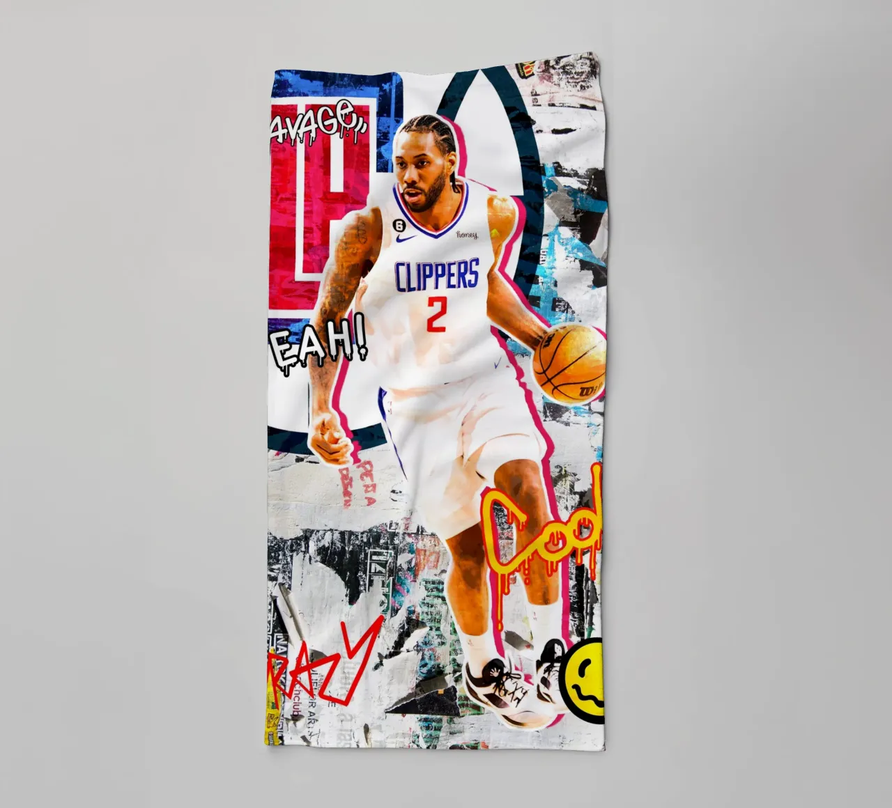 Kawhi Leonard LA Clippers 1 asciugamano da bagno da tenten