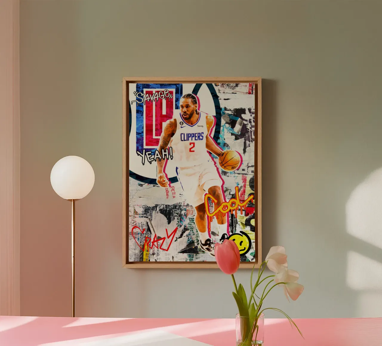 Kawhi Leonard LA Clippers 1 canvas with Floater frame by tenten