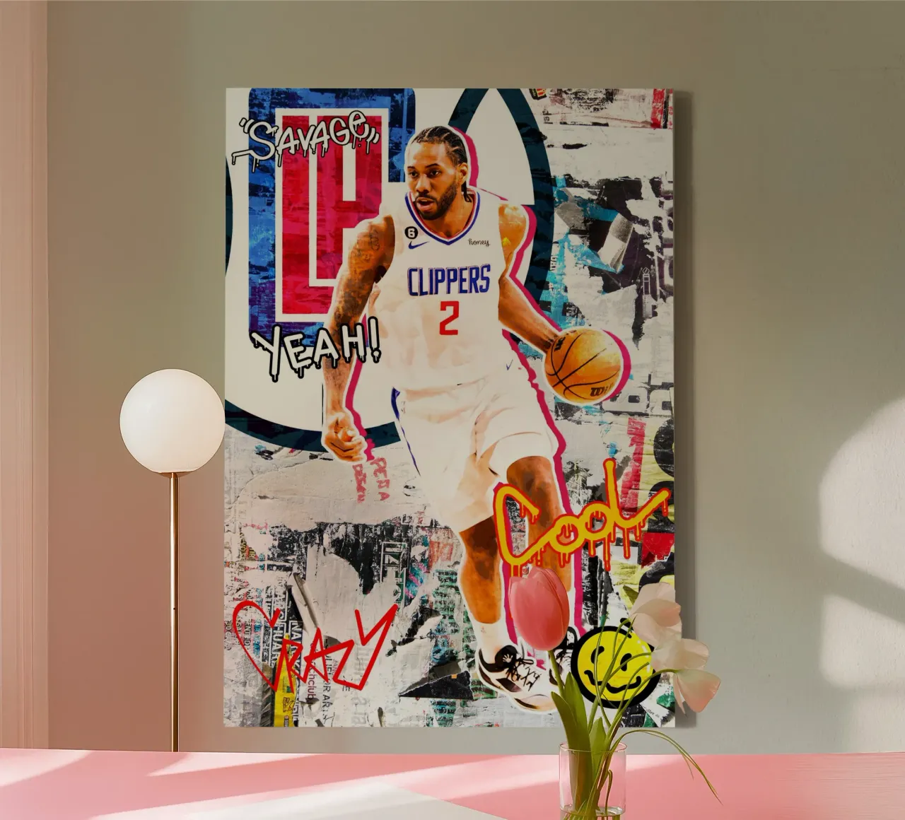 Kawhi Leonard LA Clippers 1 canvas with Floater frame by tenten
