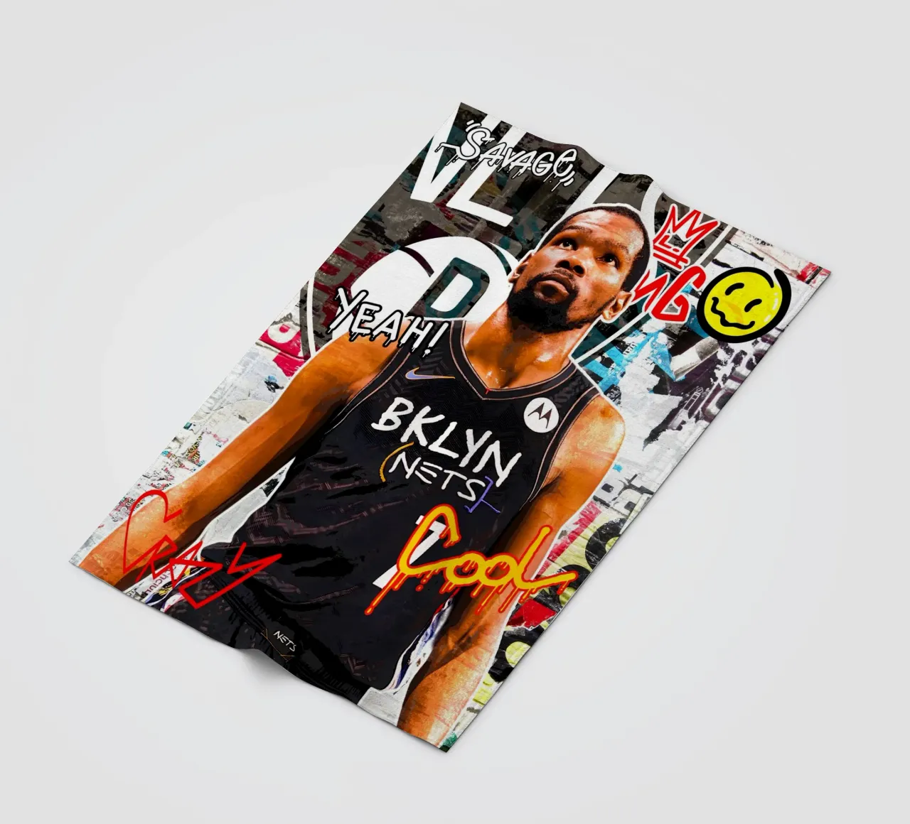 Kevin Durant Brooklyn Nets coperta in pile da tenten