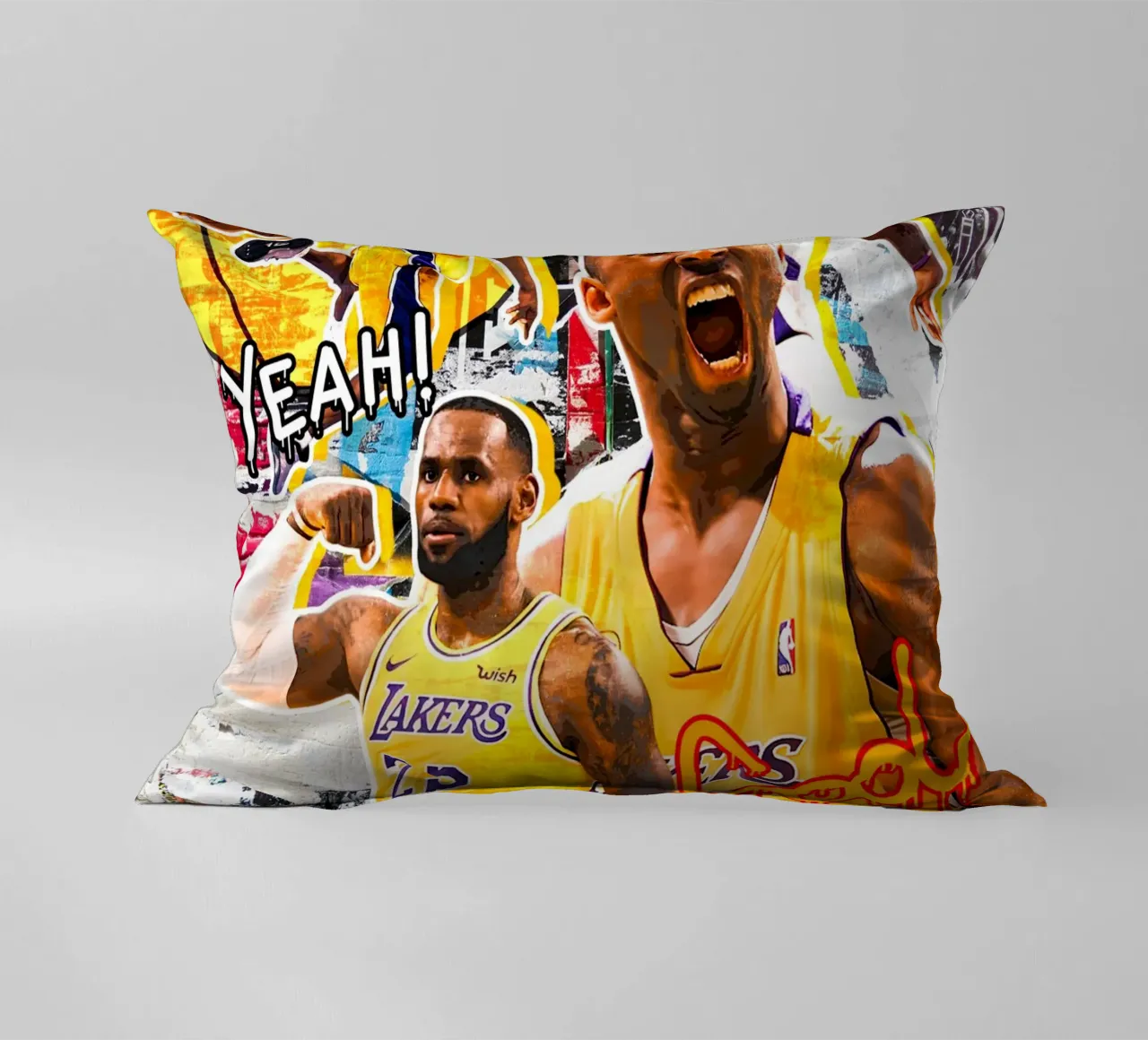 Kobe Bryant and Lebron James cuscino da tenten