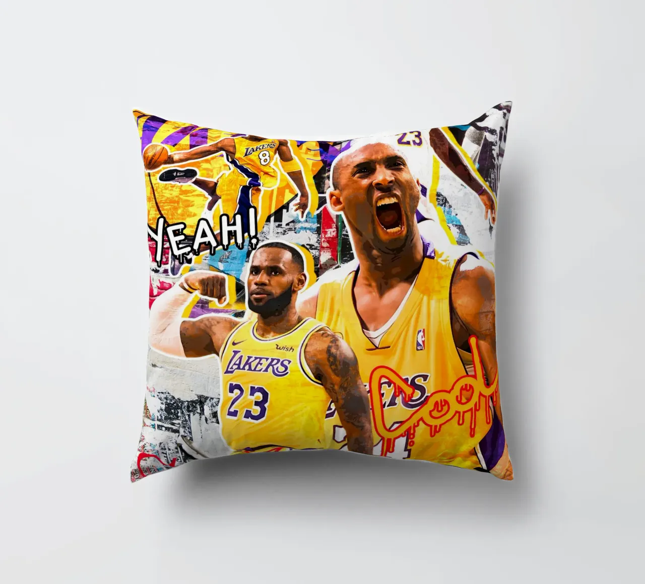 Kobe Bryant and Lebron James cuscino da tenten