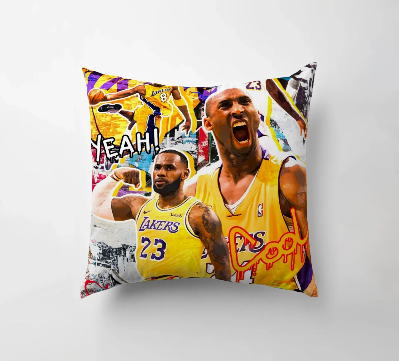 Kobe Bryant and Lebron James cuscino da tenten