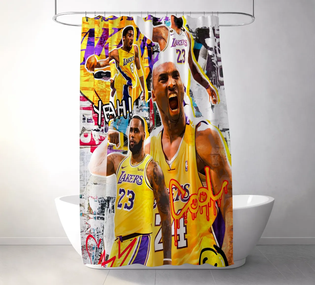 Kobe Bryant and Lebron James tenda da doccia da tenten