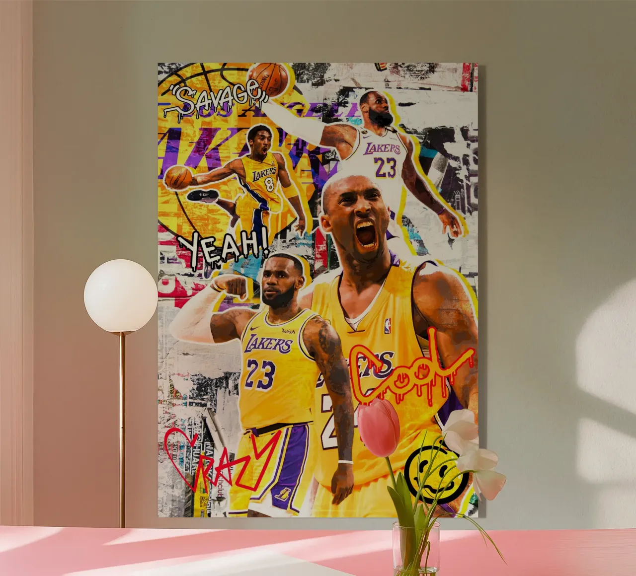 Kobe Bryant and Lebron James plexiglass da tenten