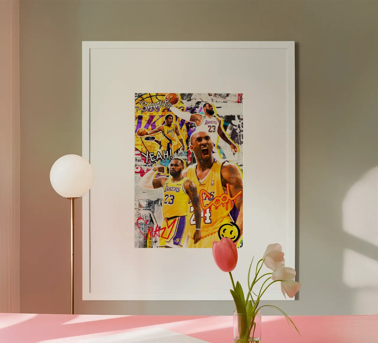 Kobe Bryant and Lebron James carta hahnemühle da tenten