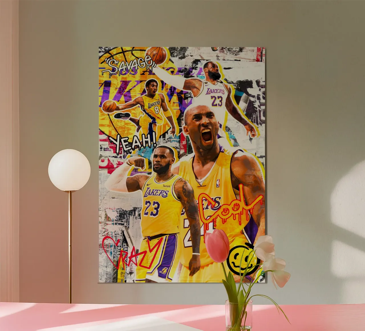Kobe Bryant and Lebron James carta hahnemühle da tenten