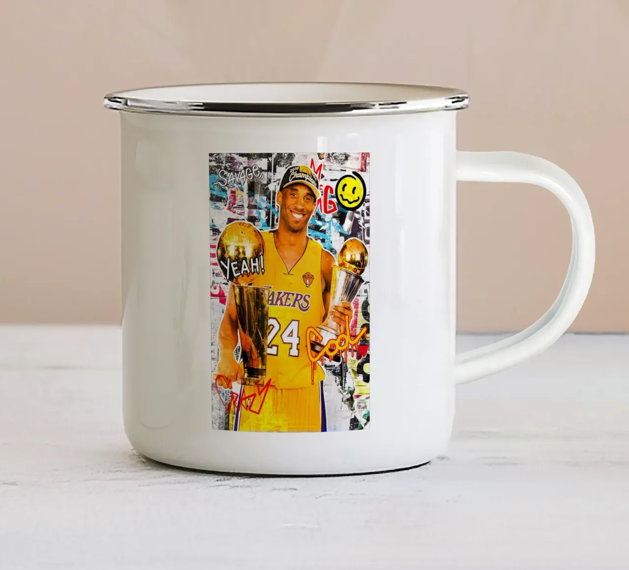 Kobe Bryant LA Lakers 3 tazza in smalto da tenten