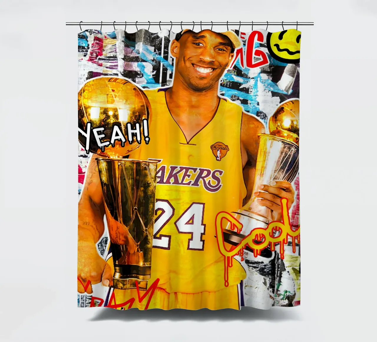 Kobe Bryant LA Lakers 3 shower curtain by tenten