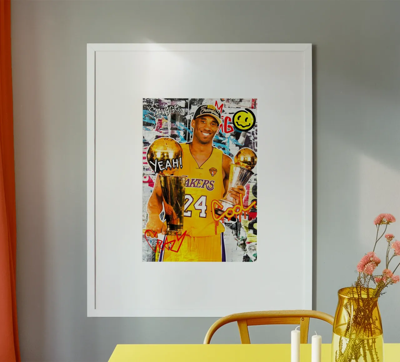 Kobe Bryant LA Lakers 3 poster con telaio in plastica da tenten