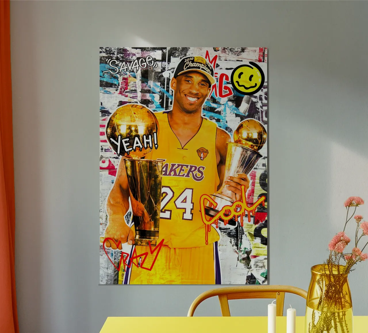 Kobe Bryant LA Lakers 3 poster con telaio in plastica da tenten