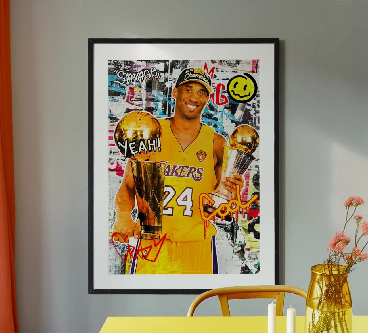 Kobe Bryant LA Lakers 3 poster con telaio in plastica da tenten