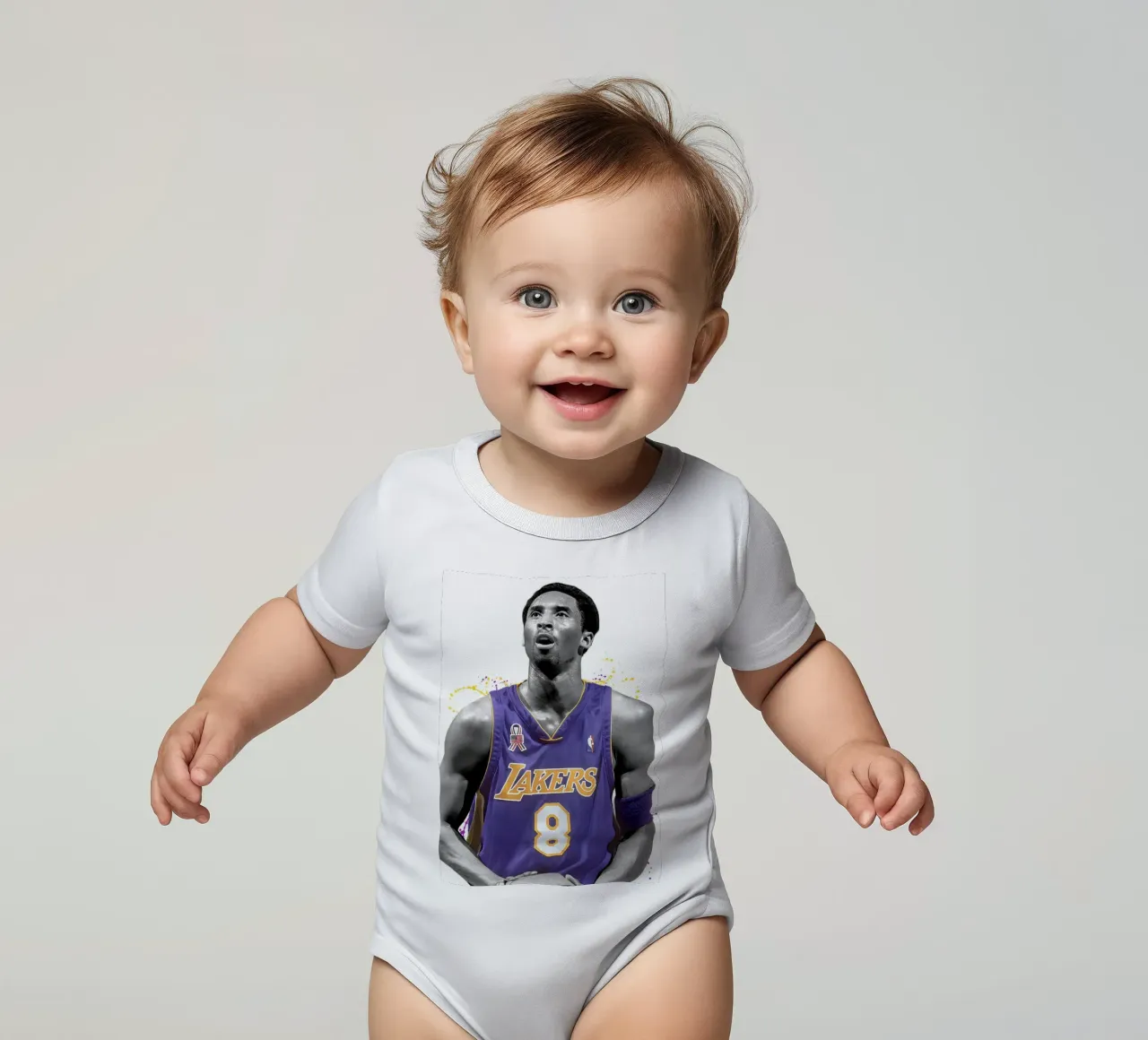 Kobe Bryant LA Lakers 4 short-sleeve baby romper by tenten