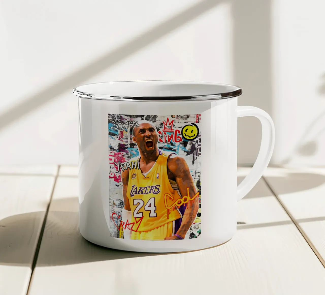Kobe Bryant LA Lakers tazza in smalto da tenten