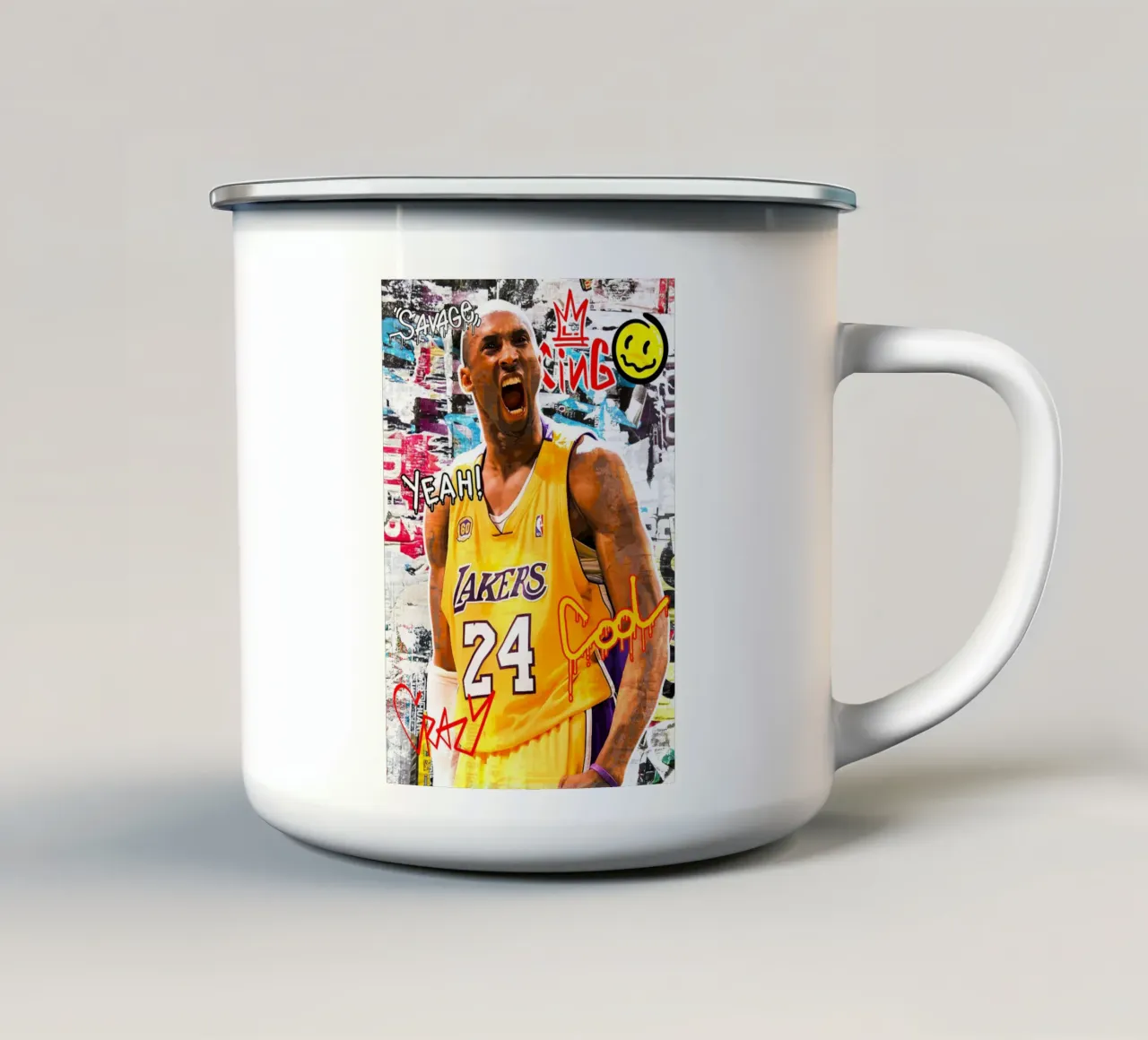 Kobe Bryant LA Lakers tazza in smalto da tenten